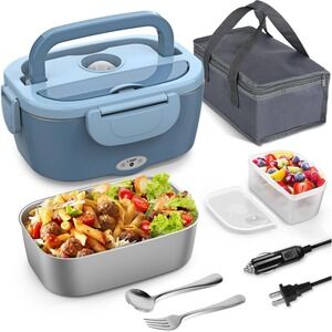 Electric Lunch Box for Adults 80W with Temperature Display Heated Lunch Box Food
